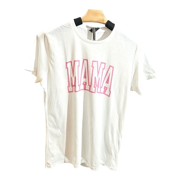 MAMA T-Shirt | Gildan Softstyle Women’s Fit | Size L | White with Pink Text | - Picture 4 of 5